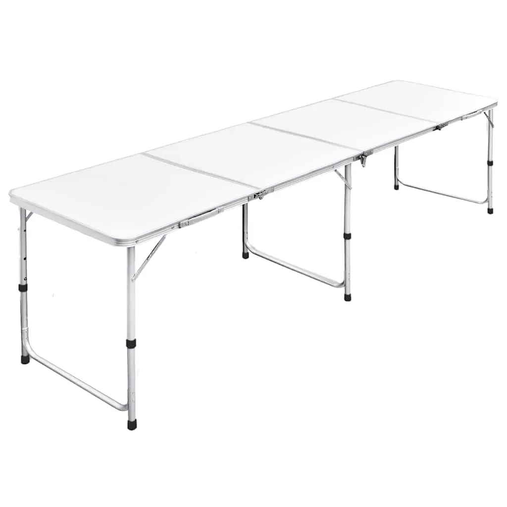 Foldable Camping Table Height Adjustable Aluminium 240 x 60 cm 41327 - Sports & Outdoor