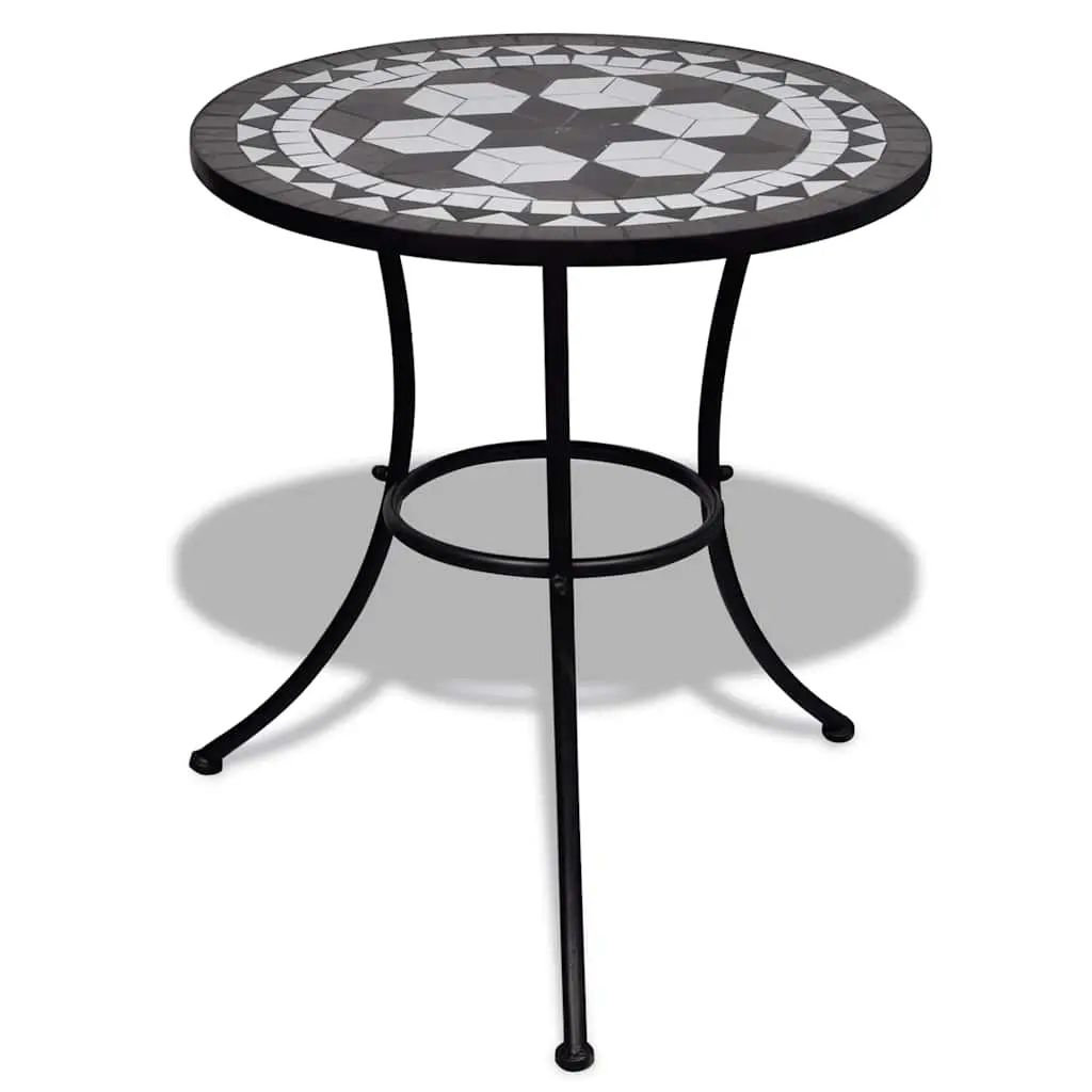 Bistro Table Black and White 60 cm Mosaic 41532 - Furniture