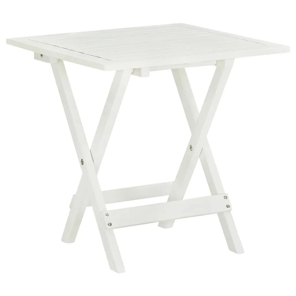 Bistro Table White 46x46x47 cm Solid Acacia Wood 41436 - Furniture