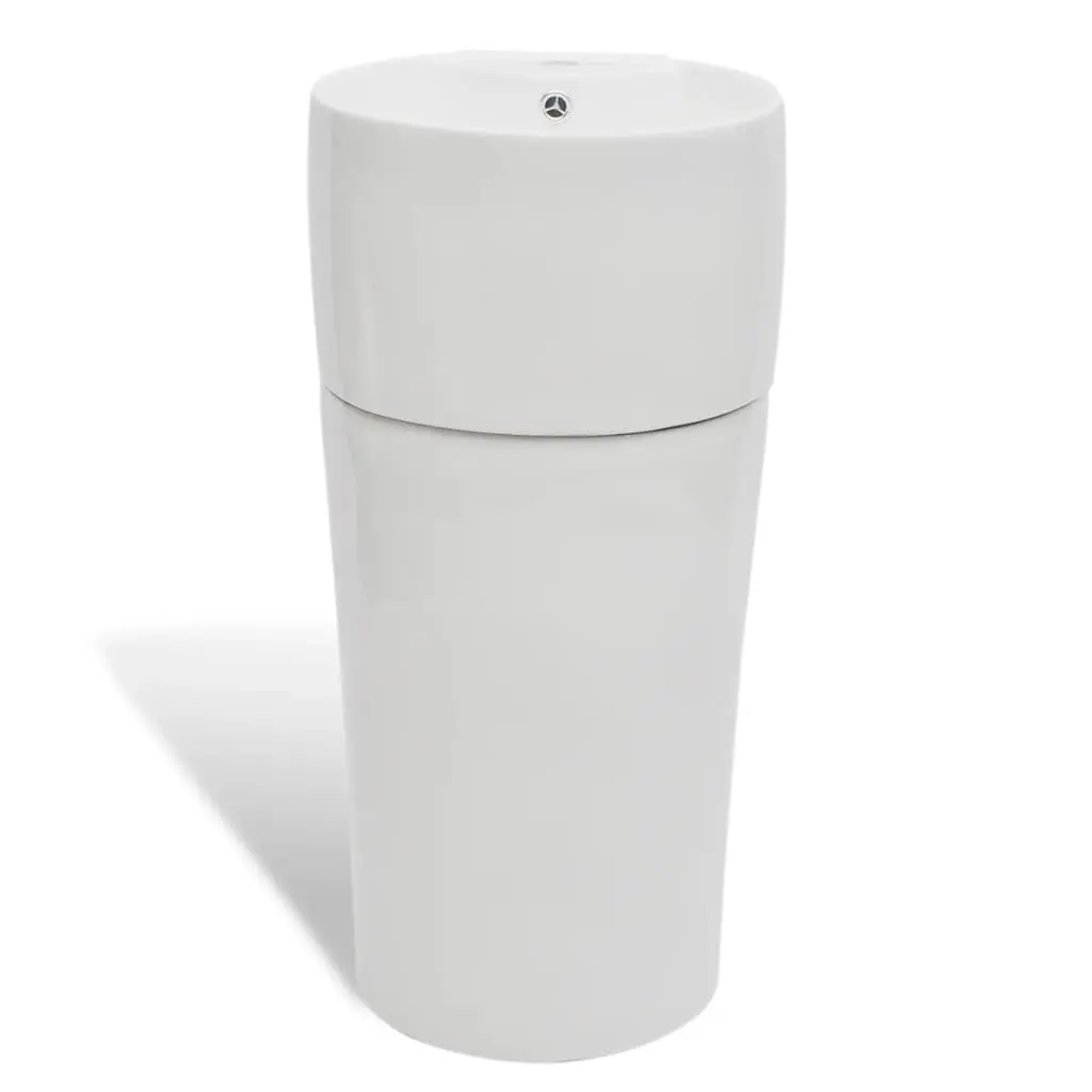 Ceramic Stand Bathroom Sink Basin Faucet/Overflow Hole White 141942 - Hardware