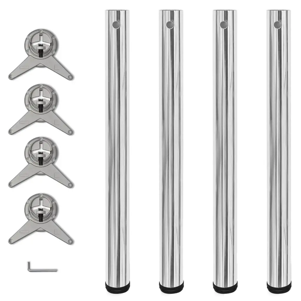 Adjustable Table Legs 4 pcs Chrome 710 mm 242133 - Furniture