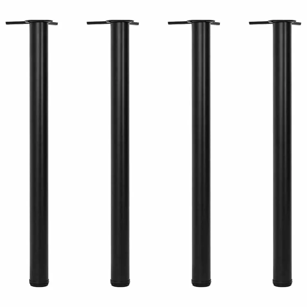4 Height Adjustable Table Legs Black 870 mm 242140 - Furniture