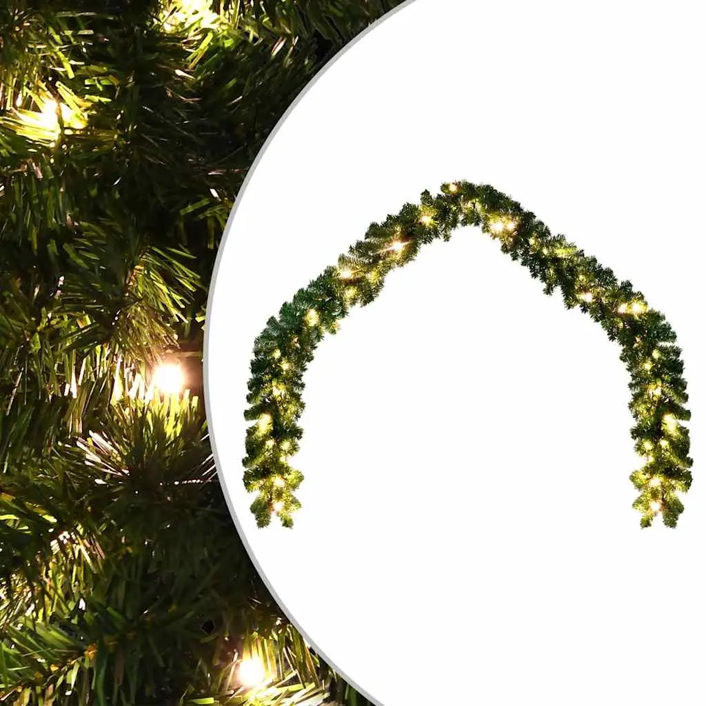 Christmas Garland with LED Lights 10 m 242424 - Home & Garden