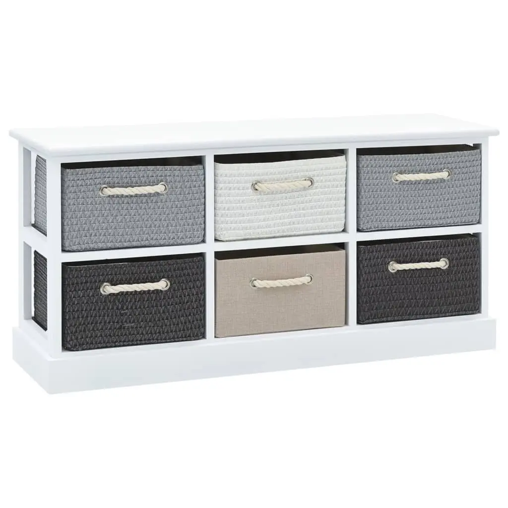 Storage Bench 6 Drawers Wood 242891 - Furniture