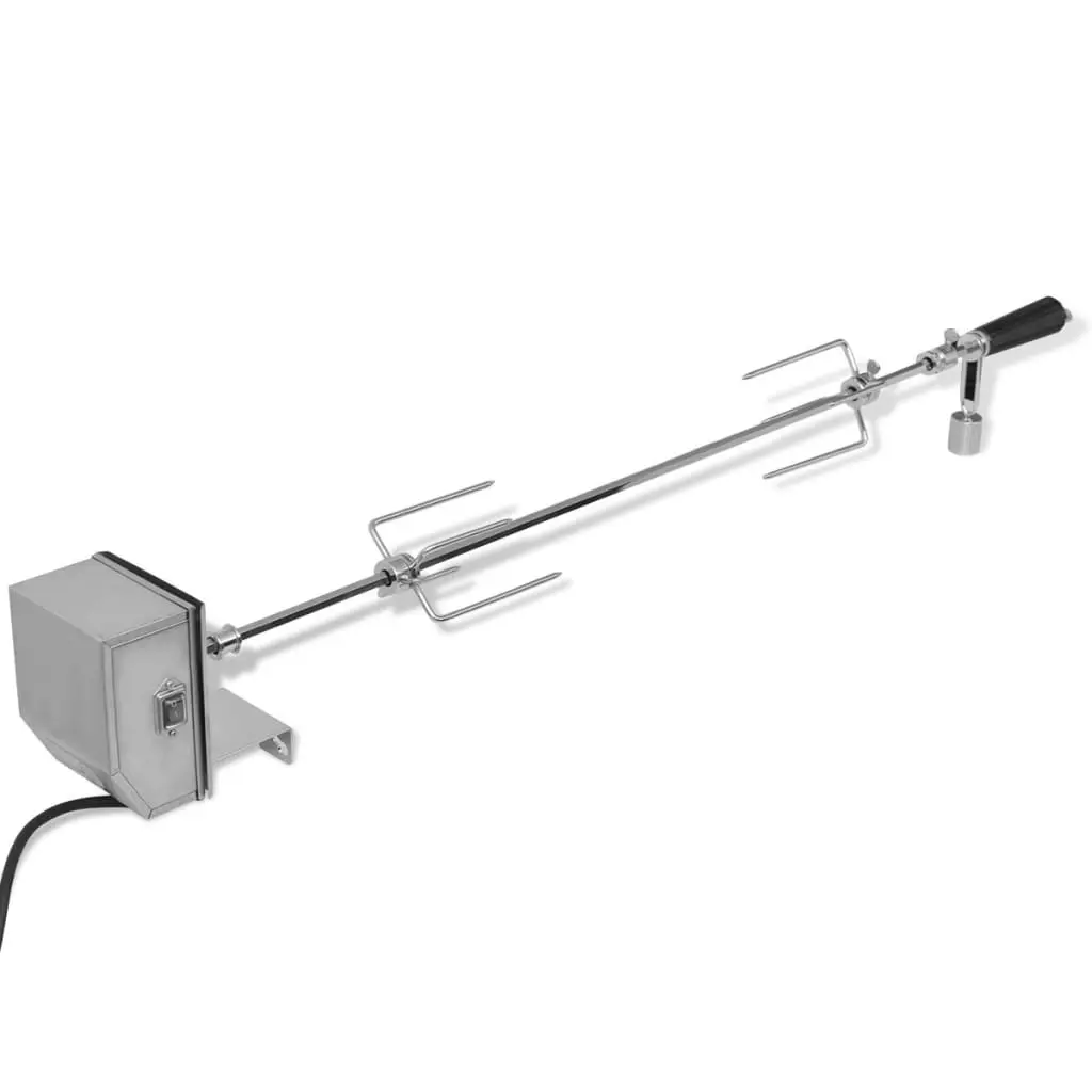 BBQ Rotisserie Spit with Professional Motor Steel 900 mm 42244 - Home & Garden