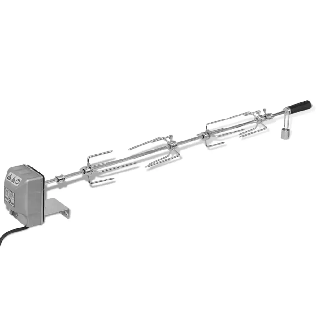 BBQ Rotisserie Spit with Motor Steel 1000 mm 42247 - Home & Garden