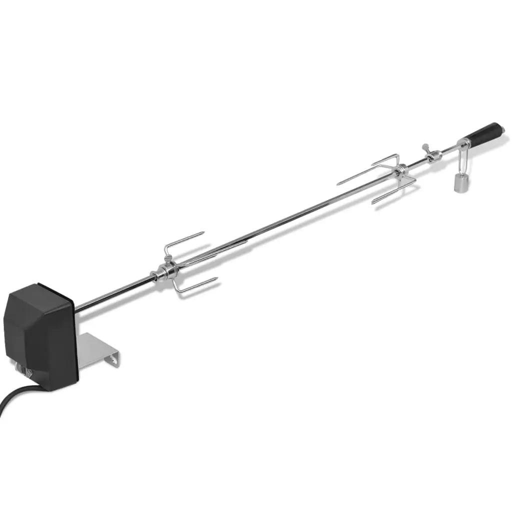 BBQ Rotisserie Spit with Motor Steel 1000 mm 42249 - Home & Garden