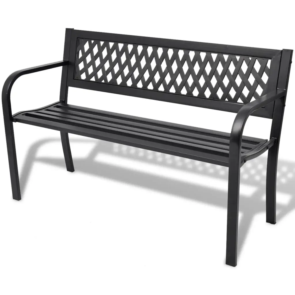 Garden Bench 118 cm Steel Black 42169 - Furniture