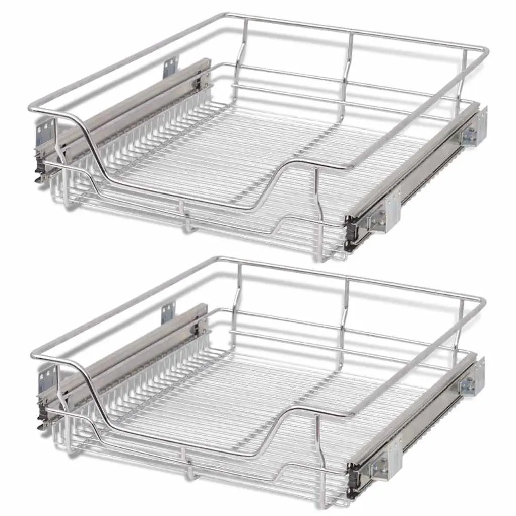 Pull-Out Wire Baskets 2 pcs Silver 500 mm 50480