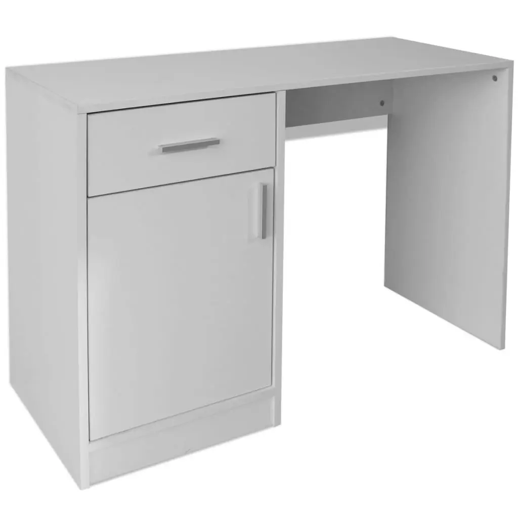 Desk with Drawer and Cabinet White 100x40x73 cm 243058 - Furniture