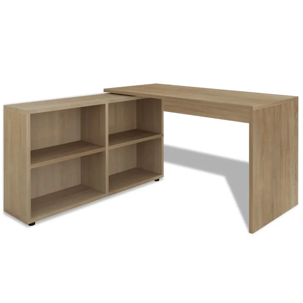 Corner Desk 4 Shelves Oak 243059 - Furniture