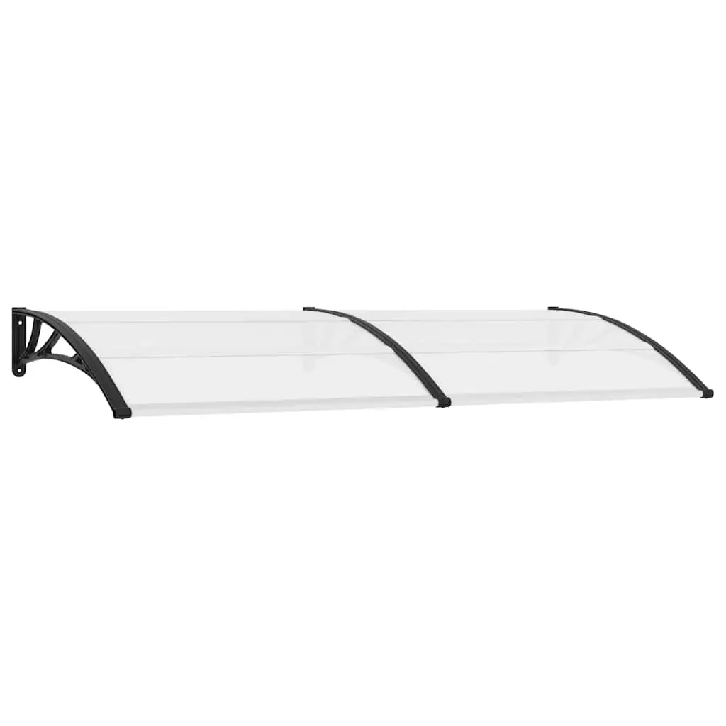 Door Canopy Black and Transparent 240x75 cm PC 144816 - Home & Garden