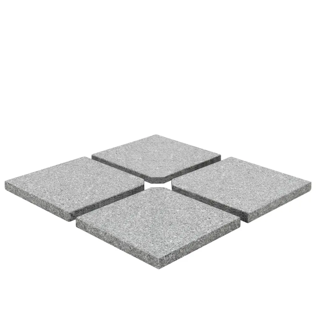 Umbrella Weight Plates 4 pcs Grey Granite Square 100 kg 276268 - Home & Garden