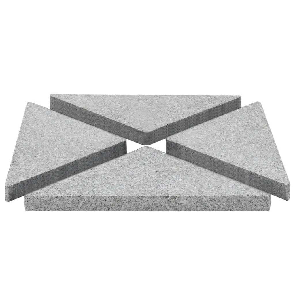 Umbrella Weight Plates 4 pcs Grey Granite Triangular 60 kg 276269 - Home & Garden