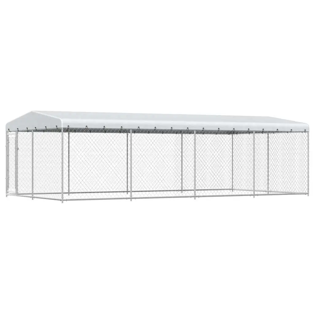 Outdoor Dog Kennel with Roof 7.6x3.8x2.3 m 144937 - Pets