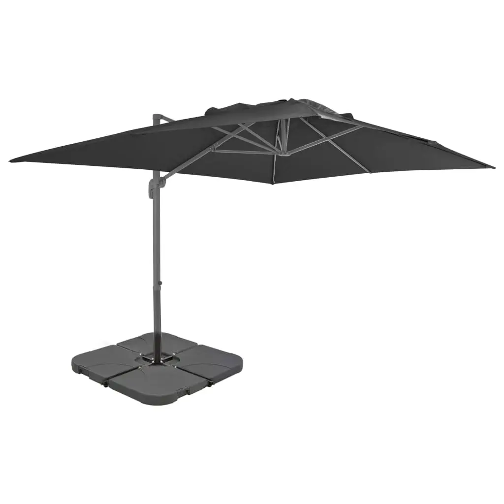 Garden Parasol with Portable Base Anthracite 276347 - Home & Garden