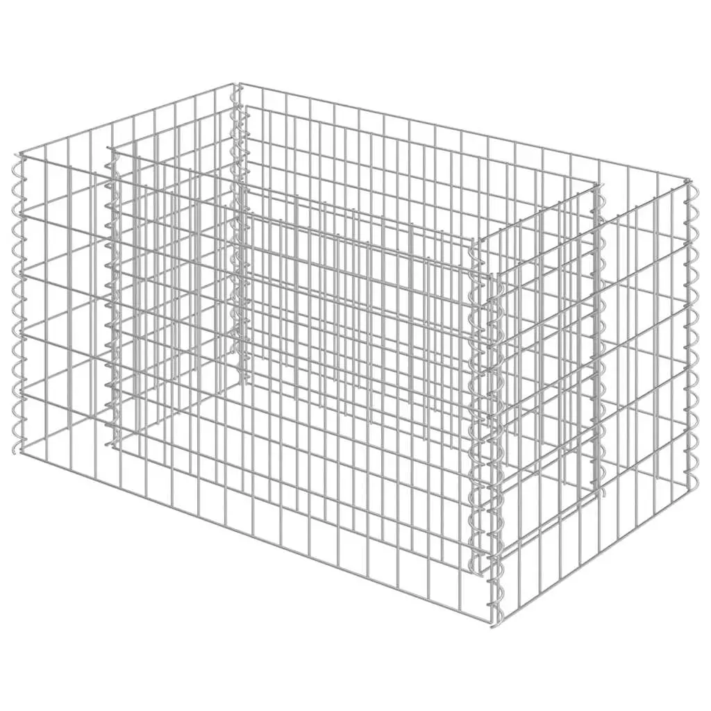 Gabion Raised Bed Galvanised Steel 90x50x50 cm 143569 - Home & Garden
