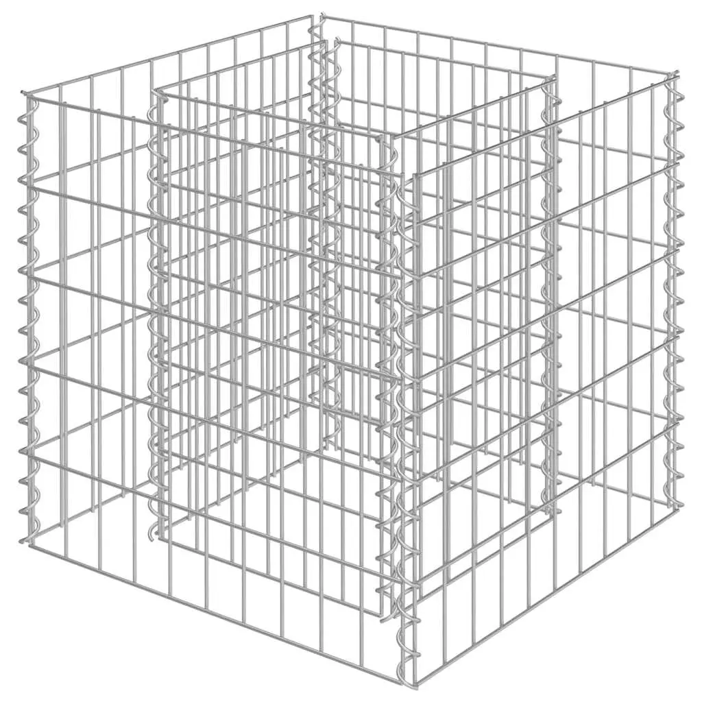 Gabion Raised Bed Galvanised Steel 50x50x50 cm 143570 - Home & Garden