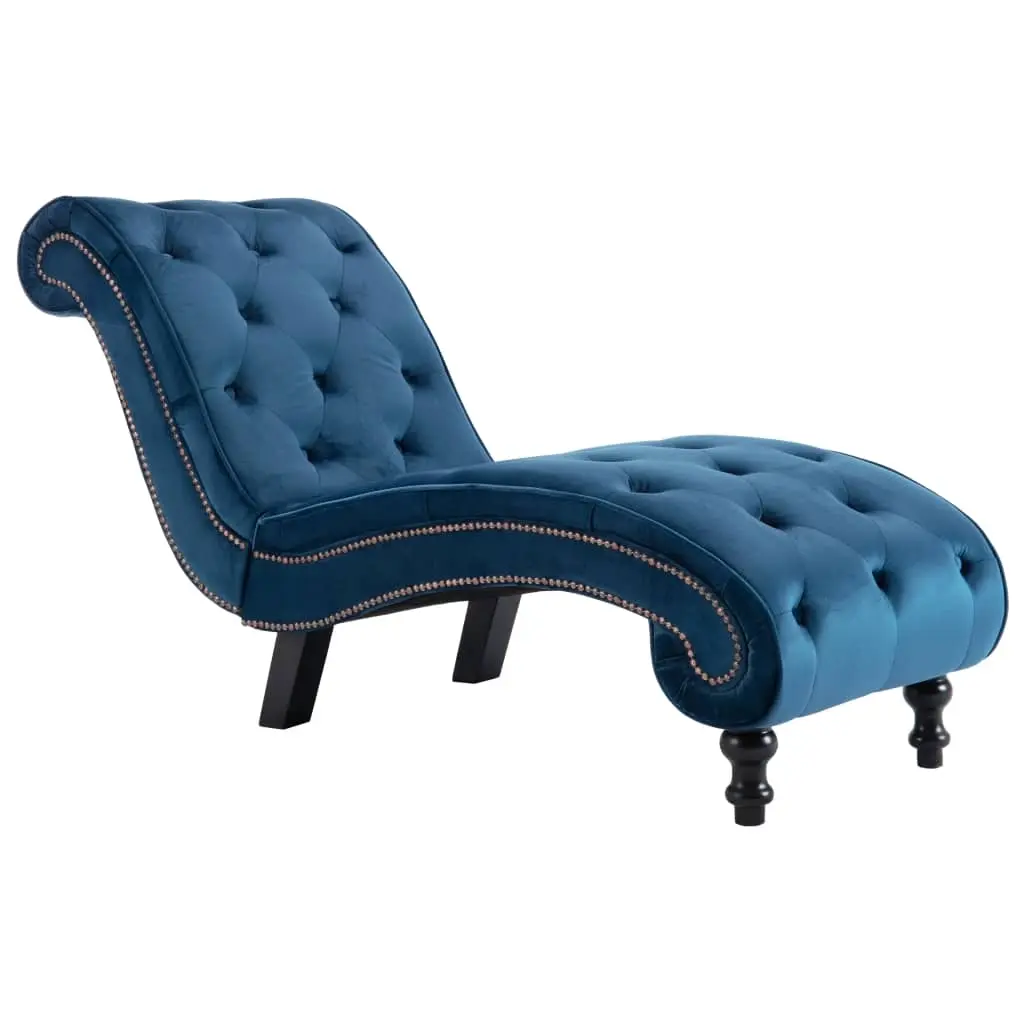 Chaise Lounge Blue Velvet 248608 - Over 40% off Living Room Furniture