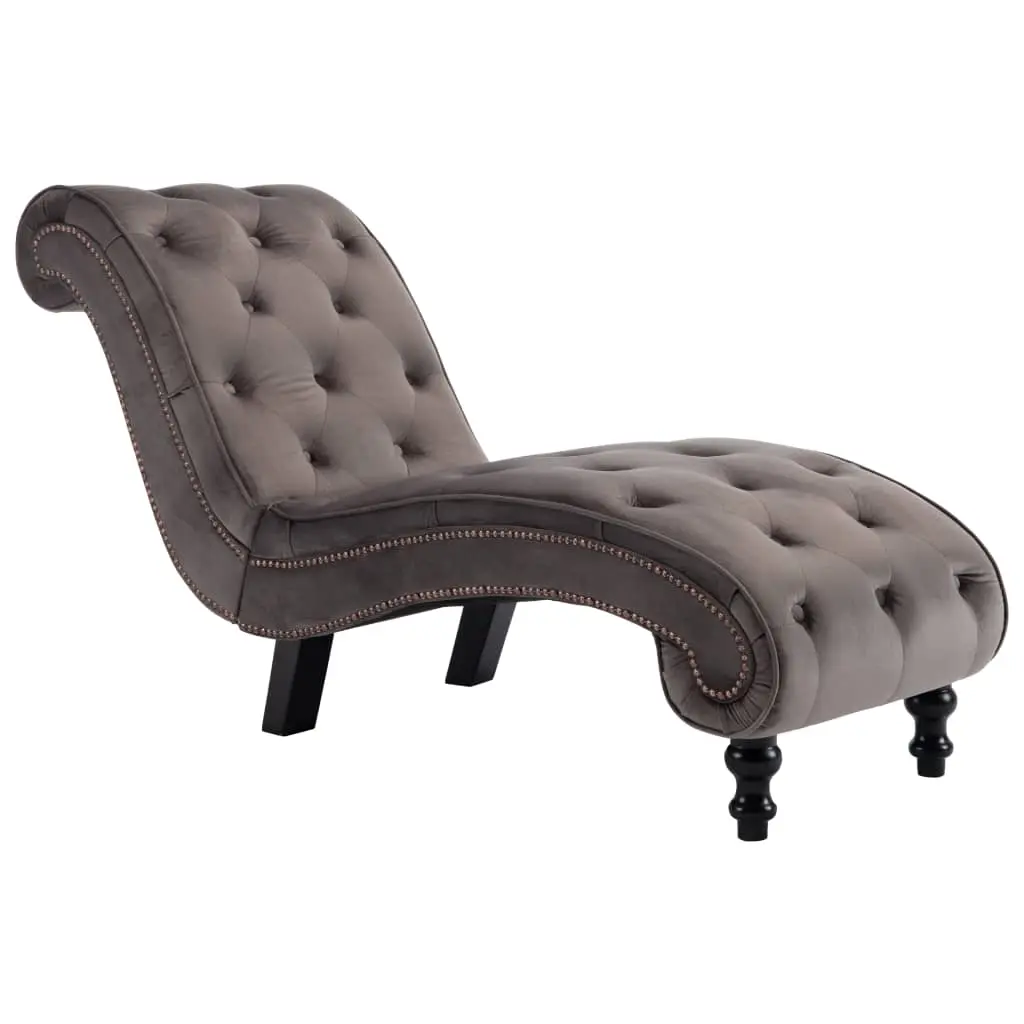 Chaise Lounge Grey Velvet 248609 - Furniture