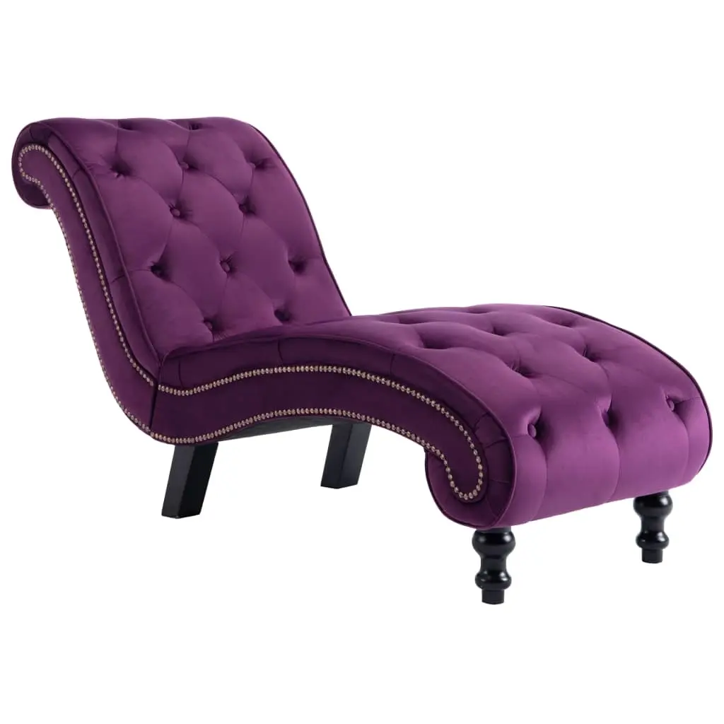 Chaise Lounge Purple Velvet 248612 - Furniture