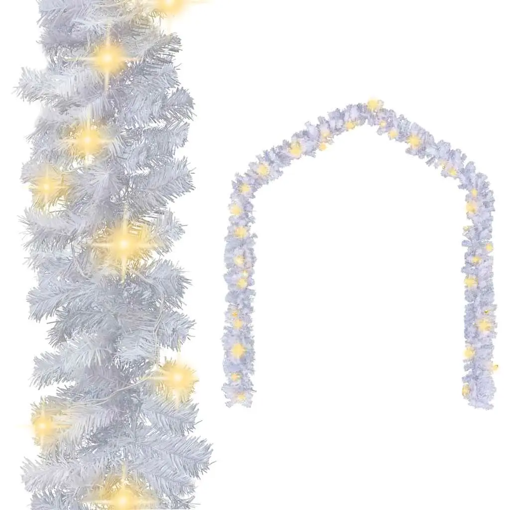 Christmas Garland with LED Lights 10 m White 284312 - Home & Garden