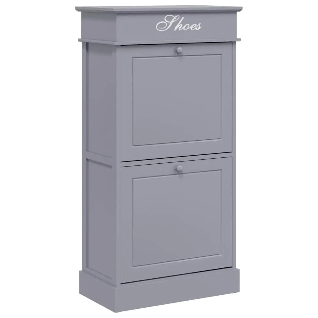 Shoe Cabinet Grey 50x28x98 cm Paulownia Wood 284090 - Home & Garden