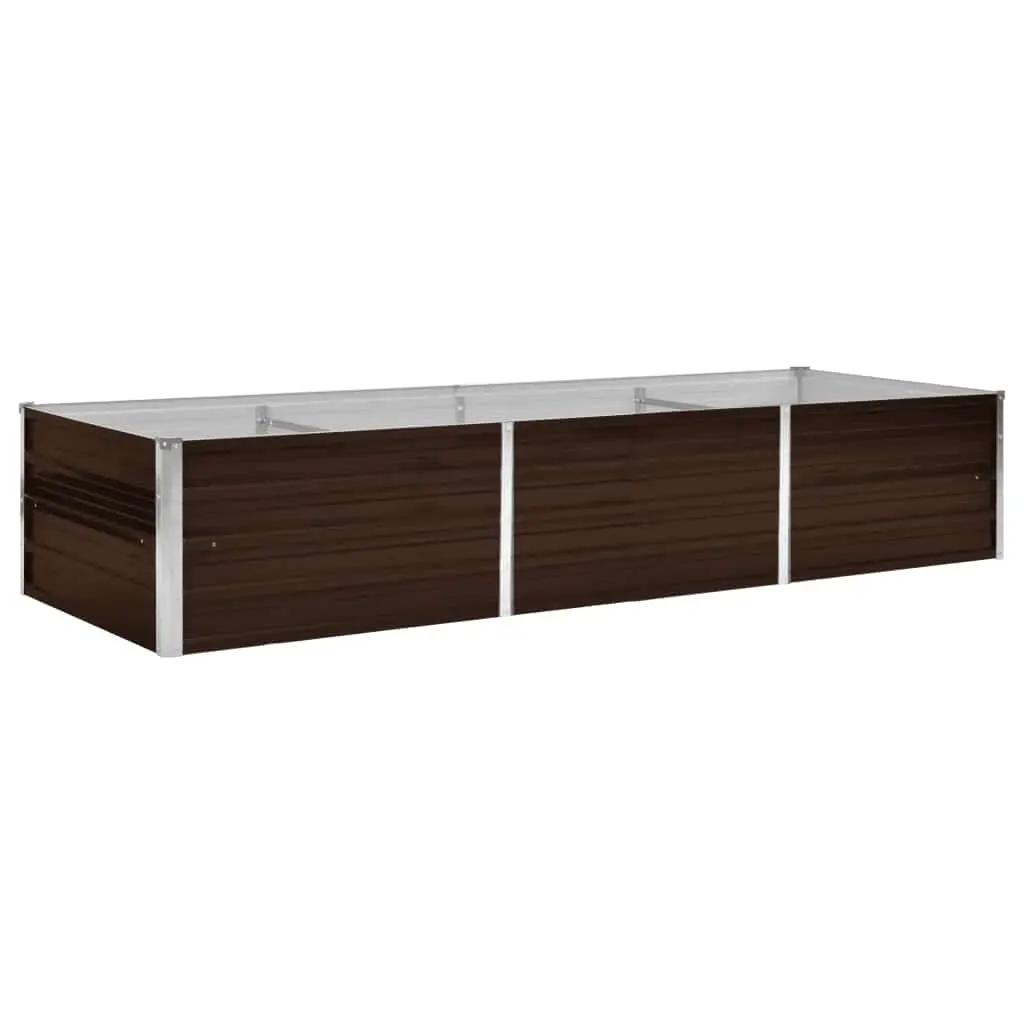 Garden Raised Bed Brown 240x80x45 cm Galvanised Steel 45714 - Home & Garden