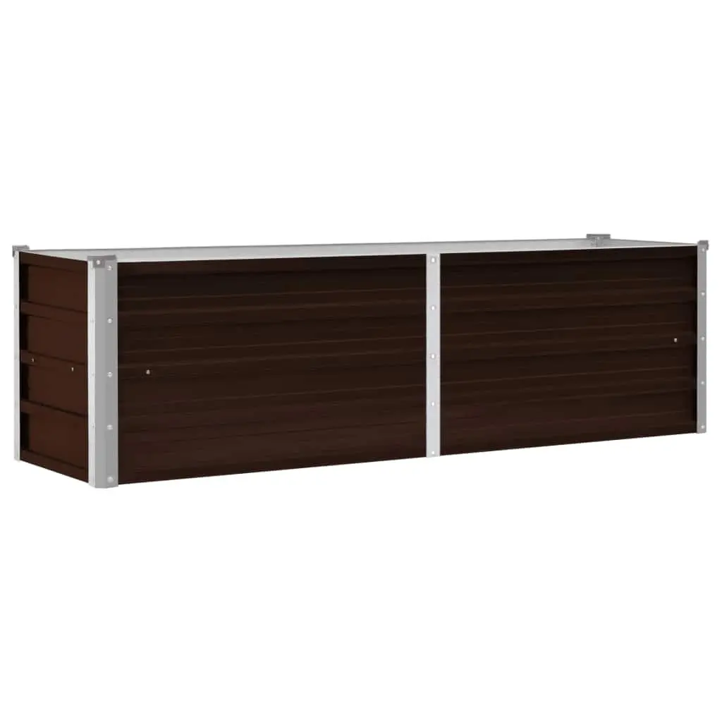 Garden Raised Bed Brown 160x40x45 cm Galvanised Steel 45718 - Home & Garden