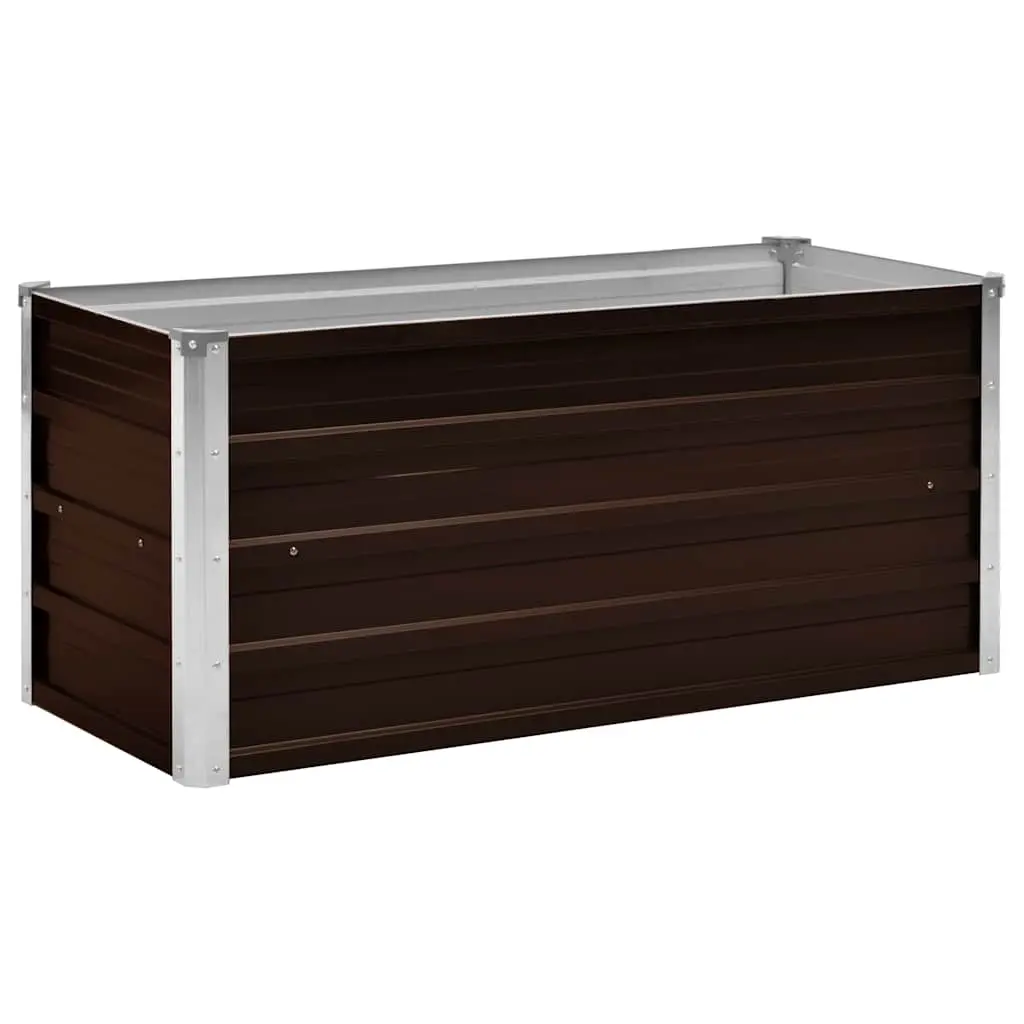 Garden Raised Bed Brown 100x40x45 cm Galvanised Steel 45720 - Outdoor Storage Boxes - Up to 60% off