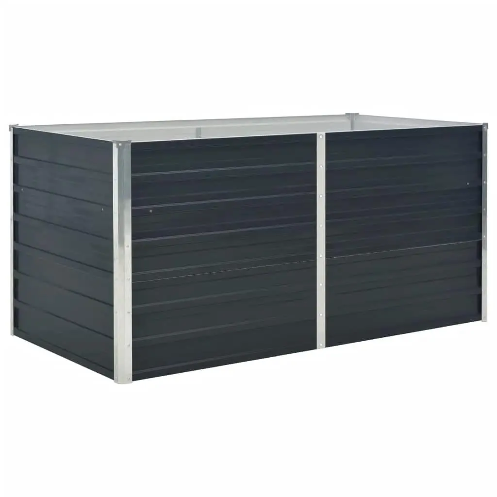Raised Garden Bed Anthracite 160x80x77 cm Galvanised Steel 45722 - Home & Garden