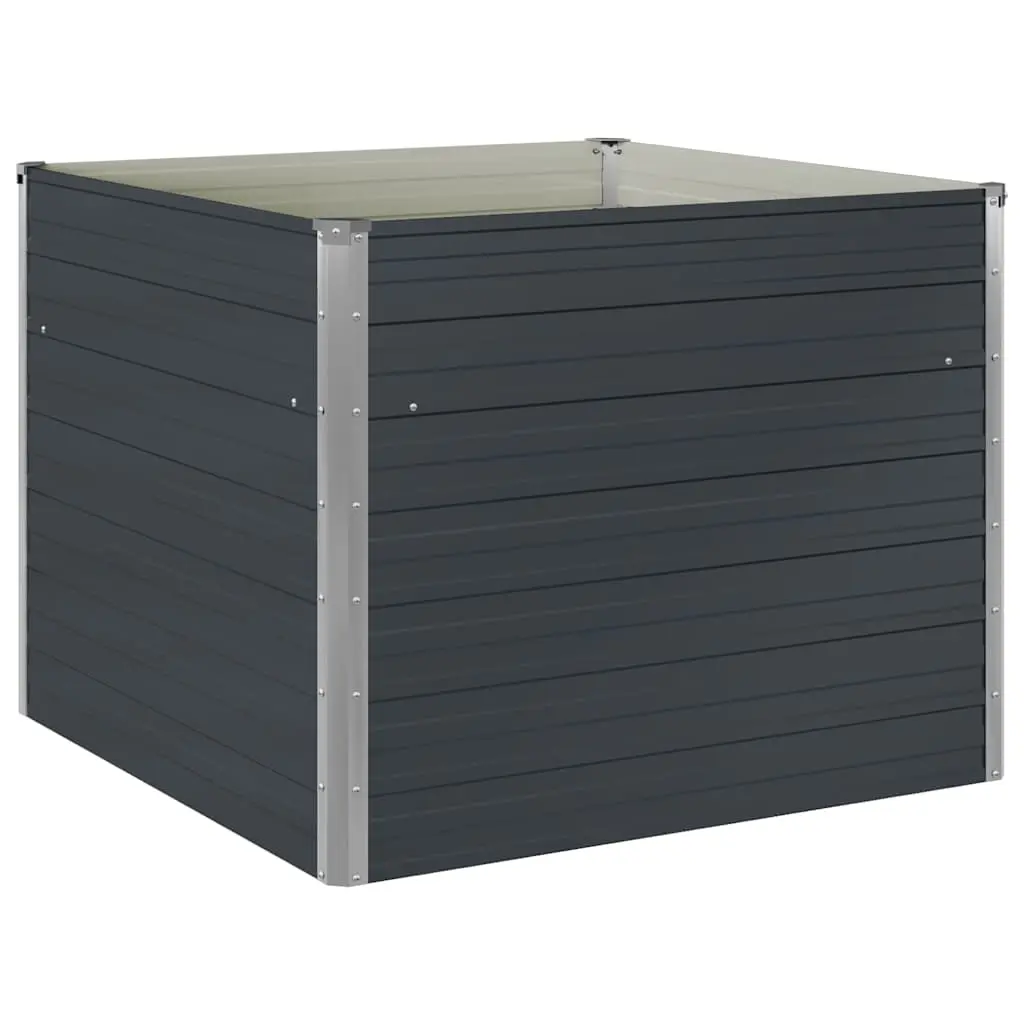 Raised Garden Bed Anthracite 100x100x77 cm Galvanised Steel 45725 - Home & Garden