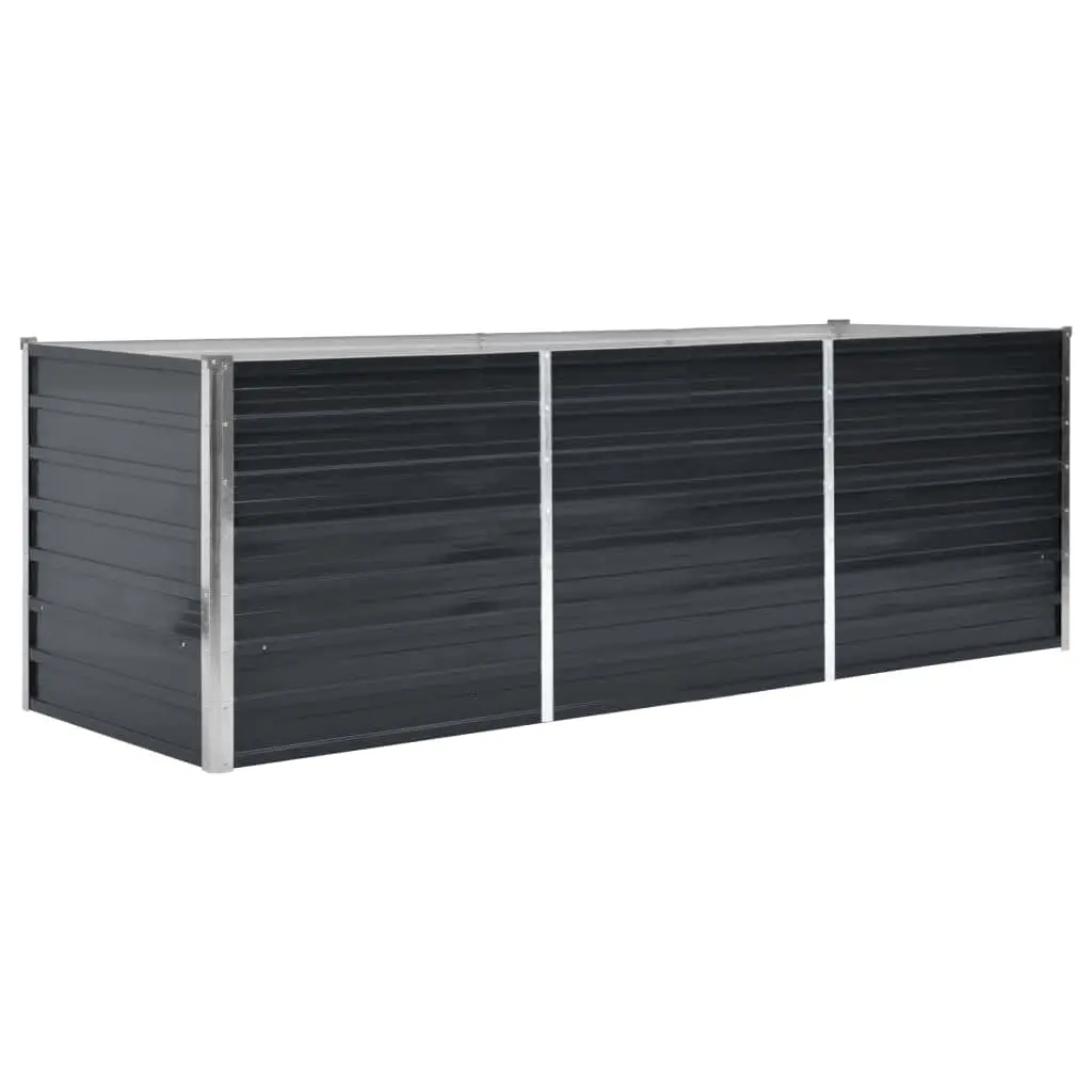 Garden Raised Bed Anthracite 240x80x77 cm Galvanised Steel 45726 - Home & Garden