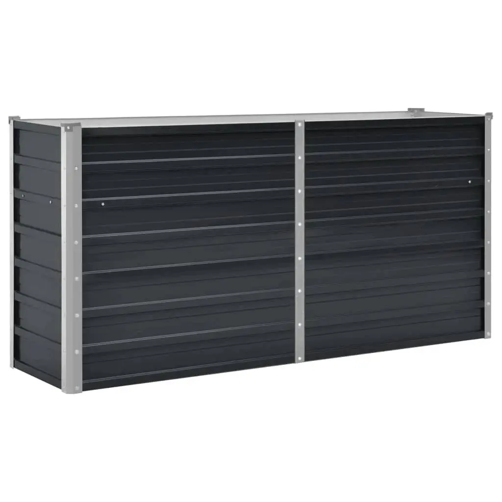 Garden Raised Bed Anthracite 160x40x77 cm Galvanised Steel 45730 - Home & Garden