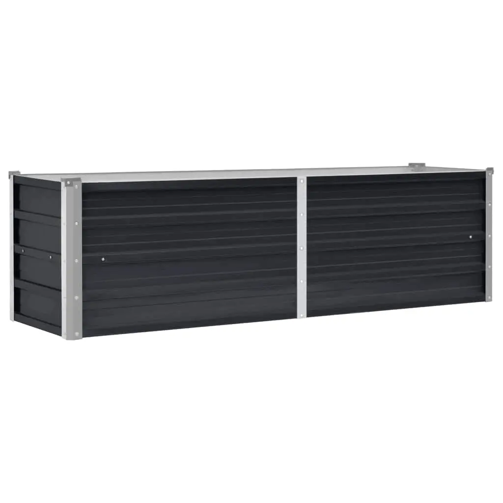 Garden Raised Bed Anthracite 160x40x45 cm Galvanised Steel 45731 - Home & Garden