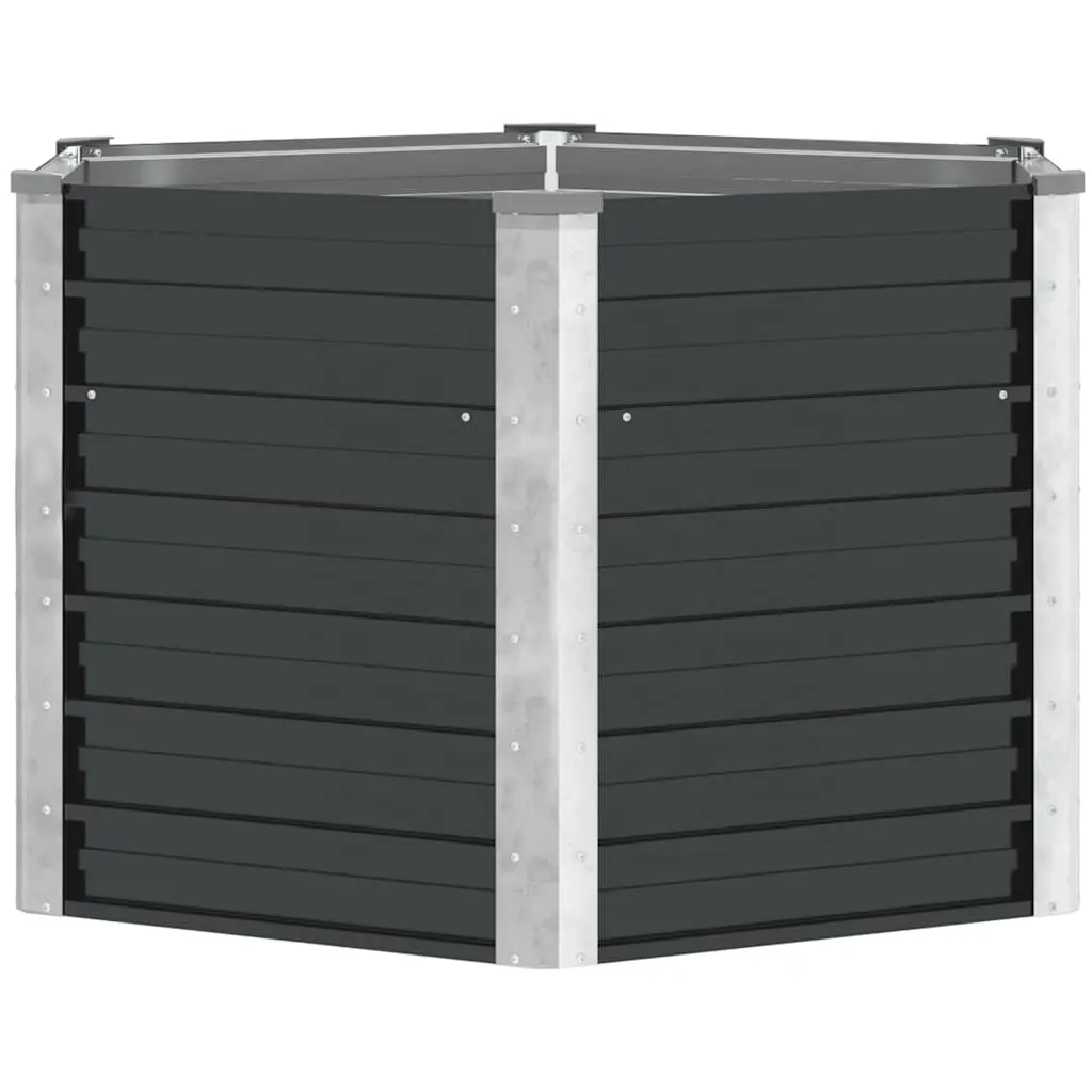Garden Raised Bed Anthracite 129x129x77 cm Galvanised Steel 45734 - Home & Garden