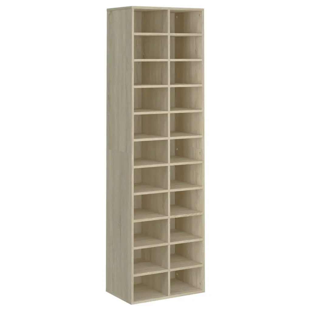Shoe Cabinet Sonoma Oak 54x34x183 cm Engineered Wood 800372 - Home & Garden
