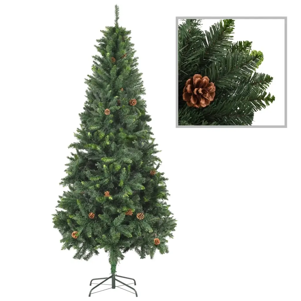 Artificial Christmas Tree with Pine Cones Green 210 cm 284316 - Home & Garden
