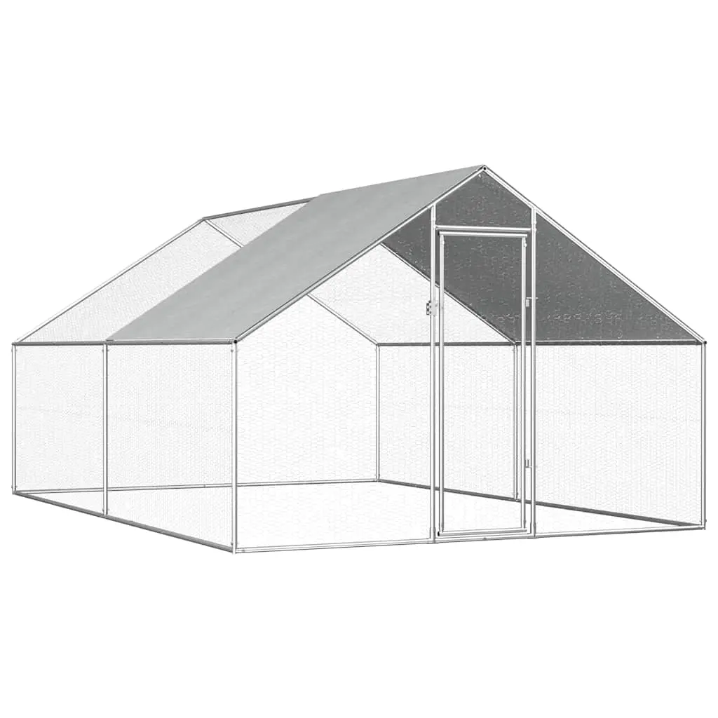 Outdoor Chicken Cage 2.75x4x1.92 m Galvanised Steel 170789 - Pets