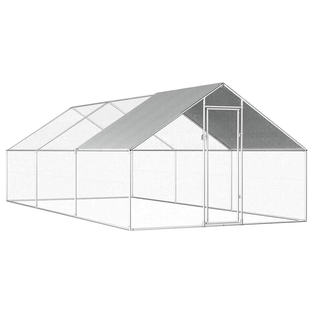 Outdoor Chicken Cage 2.75x6x1.92 m Galvanised Steel 170790 - Pets
