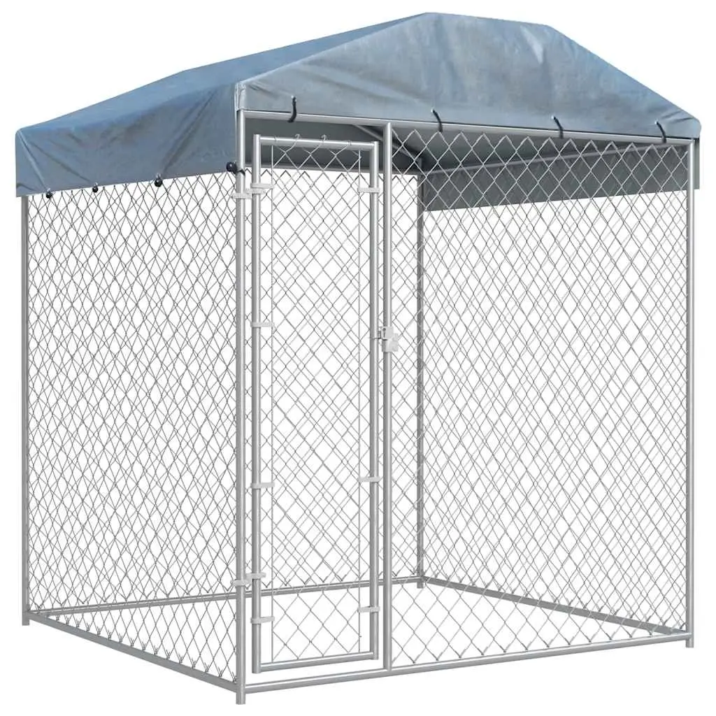 Outdoor Dog Kennel with Canopy Top 193x193x225 cm 145026 - Pets