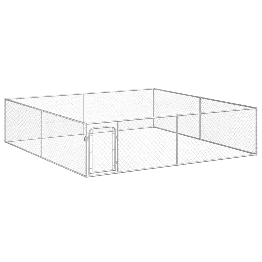 Outdoor Dog Kennel Galvanised Steel 4x4x1 m 170820 - Pets