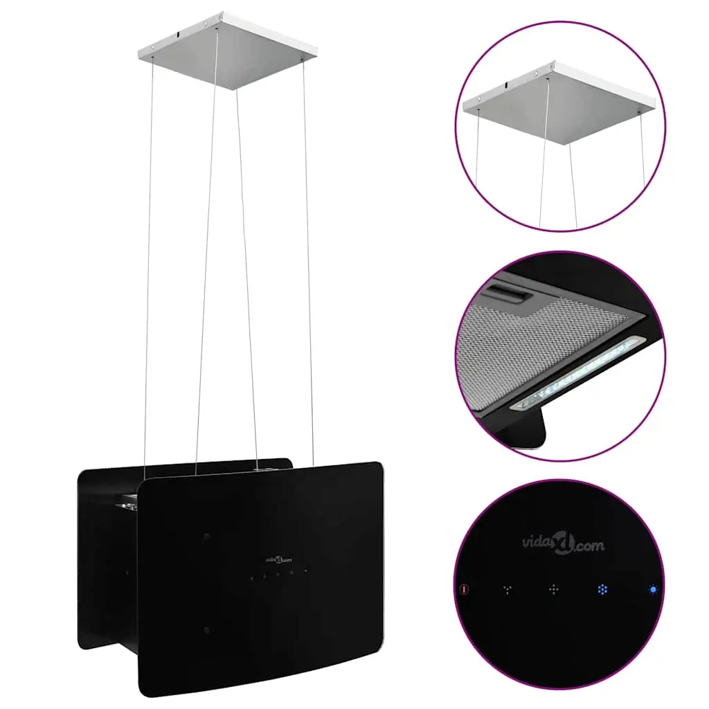 Hanging Island Range Hood Touch Sensor LCD Tempered Glass 51023 - Home & Garden