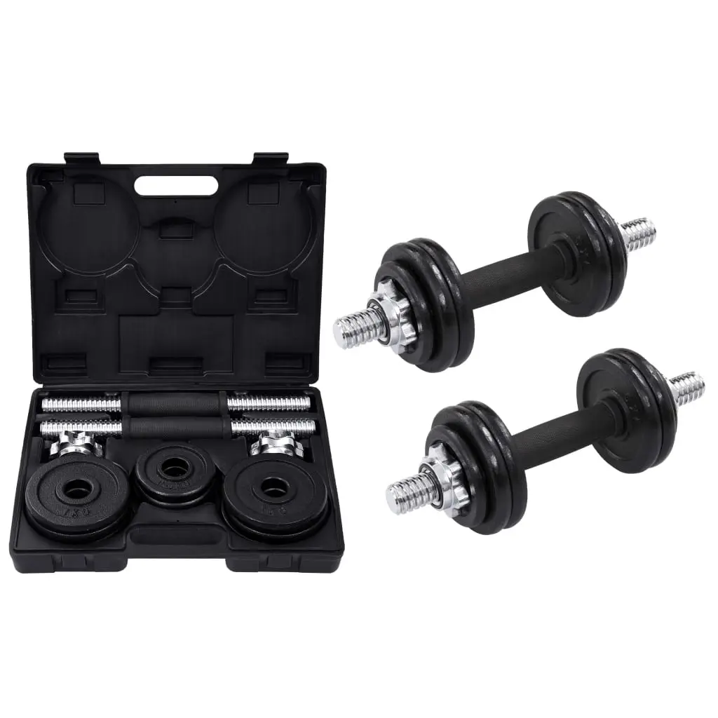 19 Piece Dumbbell Set 15 kg Cast Iron 91964 - Sports & Outdoor