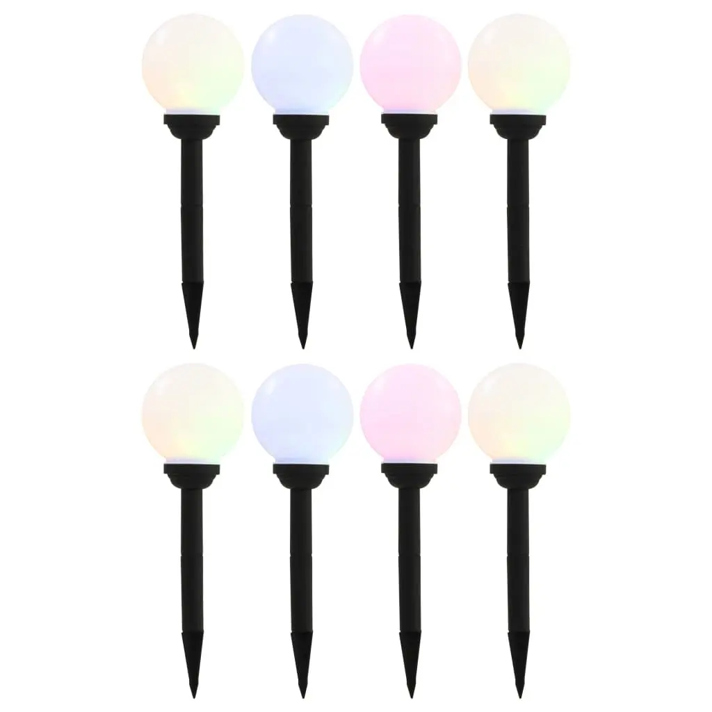 Outdoor Solar Lamps 8 pcs LED Spherical 15 cm RGB 277125 - Home & Garden
