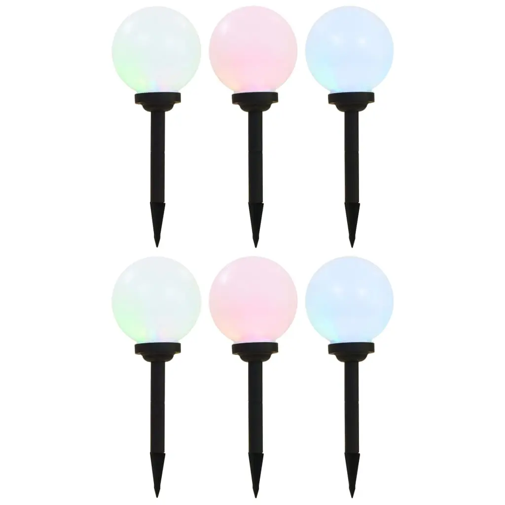 Outdoor Solar Lamps 6 pcs LED Spherical 20 cm RGB 277126 - Home & Garden