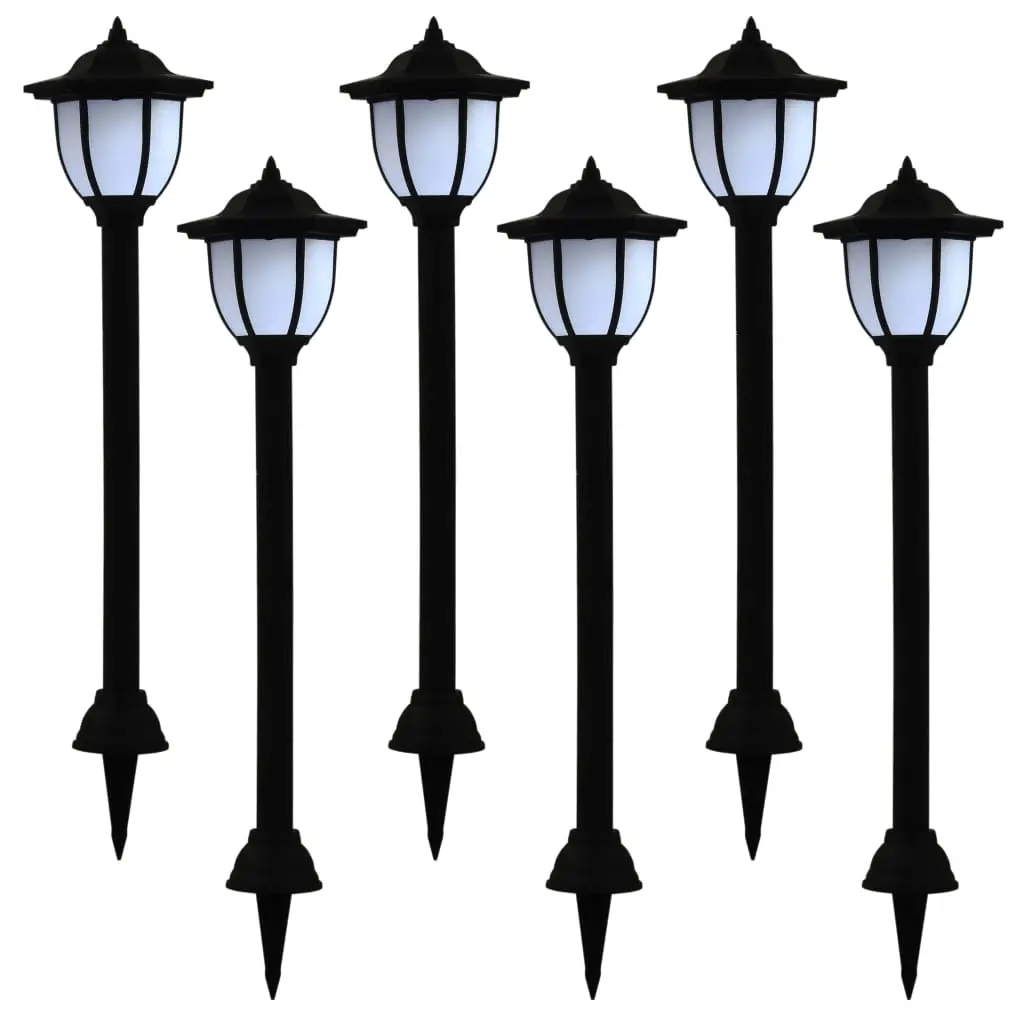 Outdoor Solar Lamps 6 pcs LED Black 277138 - Home & Garden