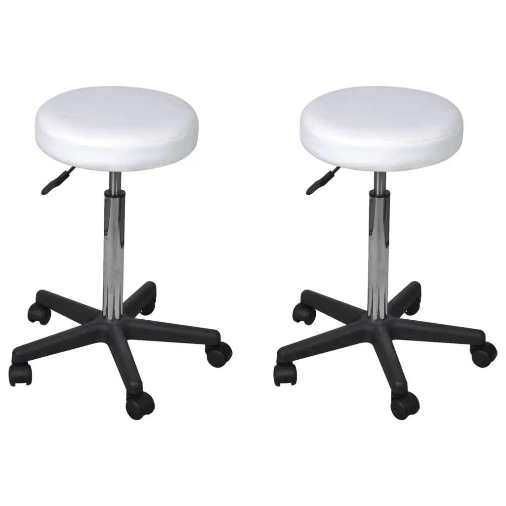 Office Stools 2 pcs White 35.5x84 cm Faux Leather 277175 - Furniture