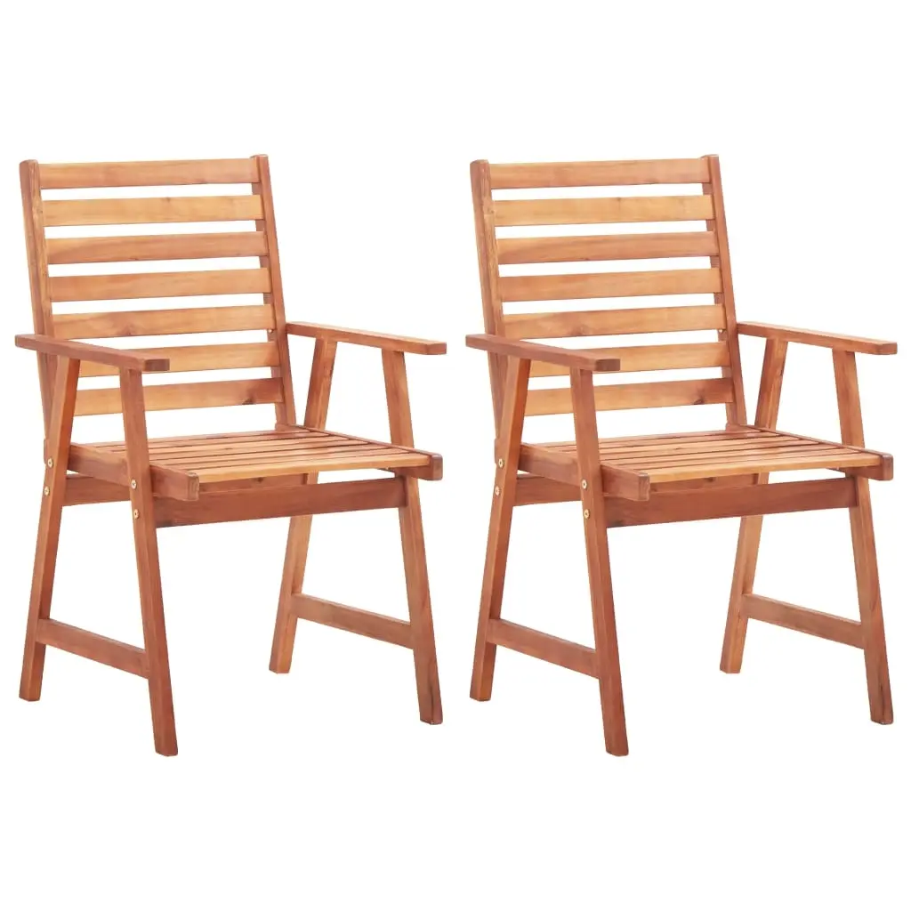 Outdoor Dining Chairs 2 pcs Solid Acacia Wood 46312 - Furniture