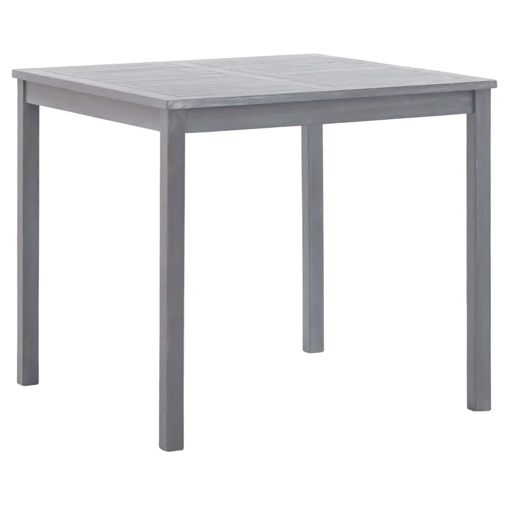 Garden Table Grey 80x80x74 cm Solid Acacia Wood 46324 - Furniture